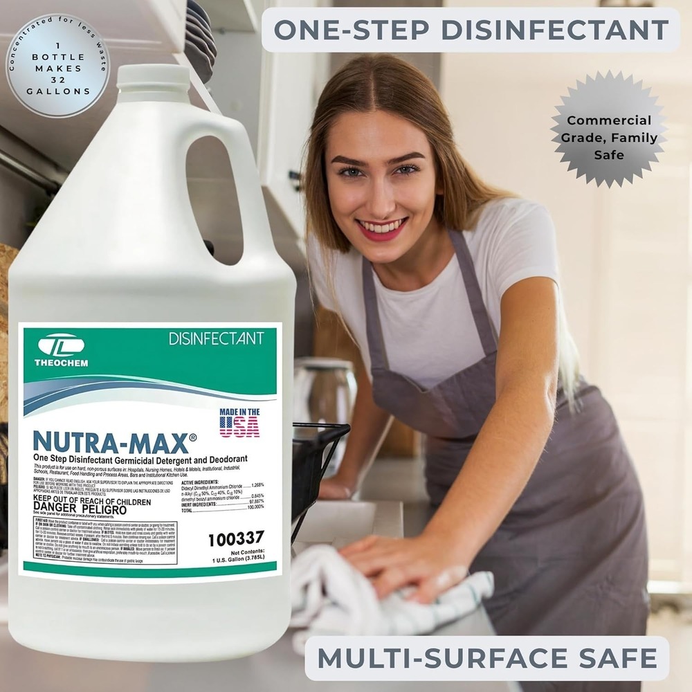Nutra-Max Hospital Grade Disinfectant Theochem 1 Gallon Concentrate EPA List N G - Picture 6 of 8